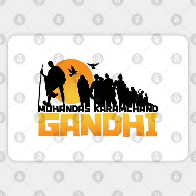 Mahatma Gandhi Father of the Nation Magnet by KewaleeTee